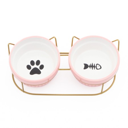 Ceramic bowls on a stand 2 x 250 ml-2