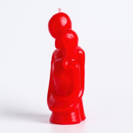 Figure candle "Lovers", 12 cm, red-4