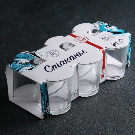 A set of glass glasses "ODA", 250 ml, 6 pcs-1