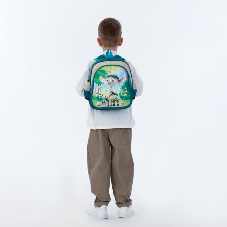 Baby backpack on a zipper, "chosen", green color-8