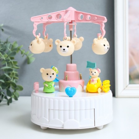 Musical Mechanical Carousel Carousel - Bears 13.5x13.5x20 cm