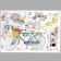 Sticker Plastic Interior color "Bicycle, tape recorder and camera" 60x90 cm