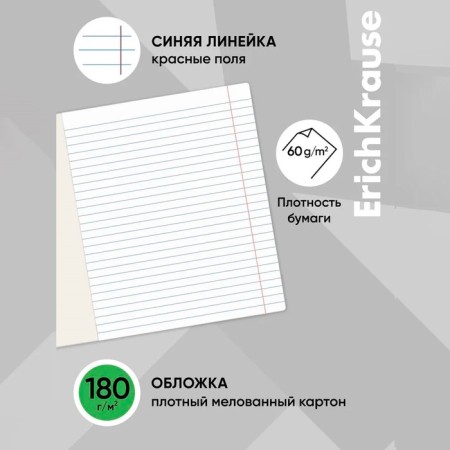 Notebook 18 sheets, ruler, erichkrause, cunning fox, mix-16
