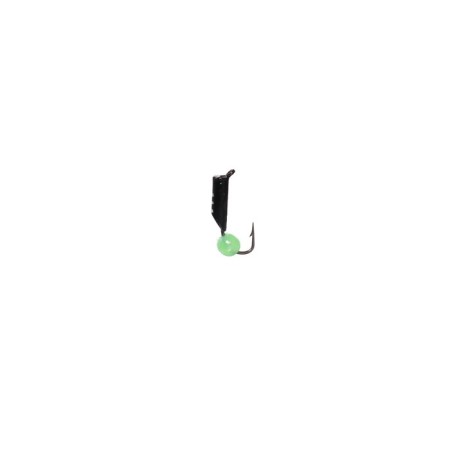 Mormyshka column black, white stripes + green ball, weight 0.3 g-1