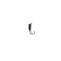 Mormyshka column black, white stripes + green ball, weight 0.3 g