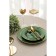 Glass dessert “Emerald”, d = 21.5 cm, green color with gold tap
