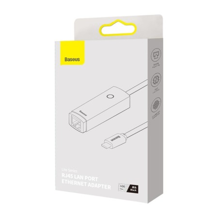 Adapter Baseus Ethernet Adapter, Type -C - RJ45 (100MBPS), black-10