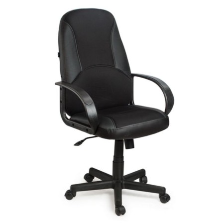 Office armchair Brabix City EX-512, black leatherette, black fabric-2