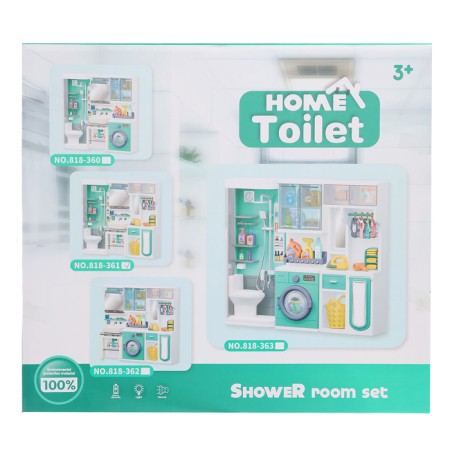 A set of furniture for dolls "Bathroom": bathroom, sink, dressing room-22