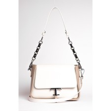 Bag Cross-Body Women's, genuine leather, Ludor White, 22x9x19 cm