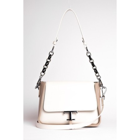 Bag Cross-Body Women's, genuine leather, Ludor White, 22x9x19 cm