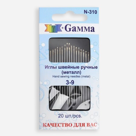 Sewing needles No. 3-9, d = 0.61 / 0.71 / 0.76 / 0.84 mm, 3.6 / 3.9 / 4 / 4.2 cm, with a golden ear, 20 pcs-3