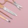 Manicure set, 8 objects, in case, beige/pink gold color