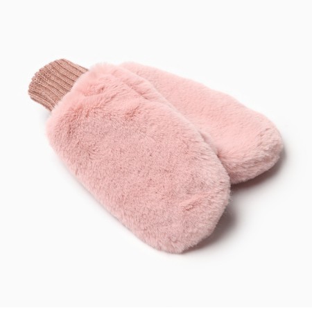 Mittens for the girl double, pink/mix, size 12-1