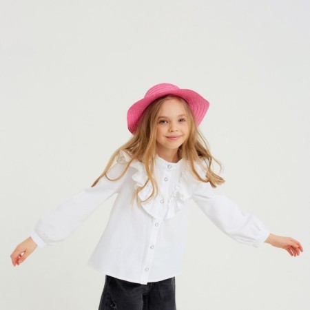 Hat with bombs for Minaku girl, size 50, pink color-2