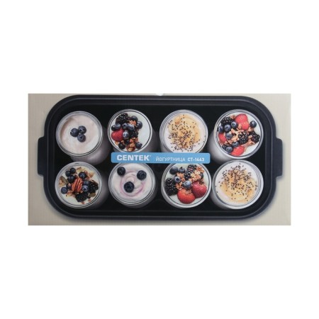 Jogurtnitsa Centek CT-1443, 30 W, 0.2 l, 8 containers, glass, timer, display, gray-hourly-10