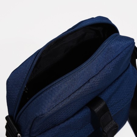 Male bag over the shoulder, textura, textiles, blue color-4