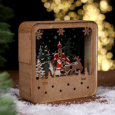 New Year's decor with backlight "New Year's fairy tale" 14 × 4 × 22.5 cm-1