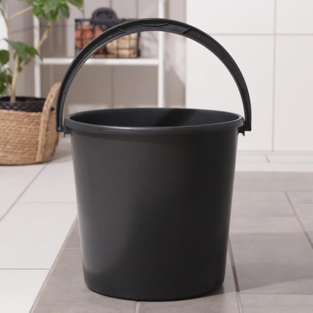 Household bucket with a measured scale, 12 l, black color-1