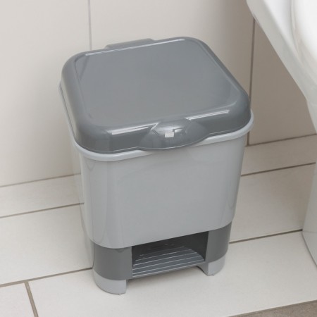 Garbage container with pedal, 8 l, 24 × 25.5 × 29.5 cm, color gray color-6