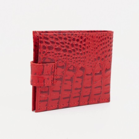 Women's wallet on the button, red color-1