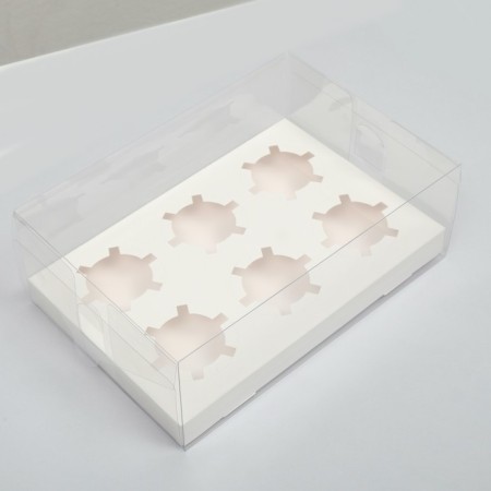 Box for 6 cupcakes, white, 26.8 × 18.2 × 10 cm-1