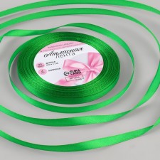 Satin tape, 6 mm × 23 ± 1 m, color green No. 19