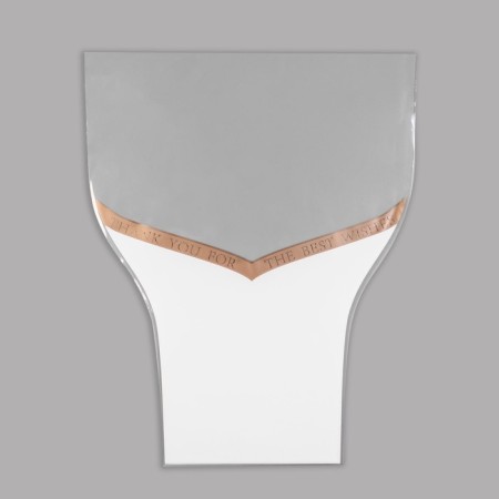 Package Flower cone, "best wishes", white, 36x20x45cm ± 1cm
