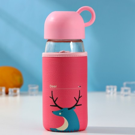 A glass bottle in the case "Forest Gang", 420 ml, h = 17 cm, color mix