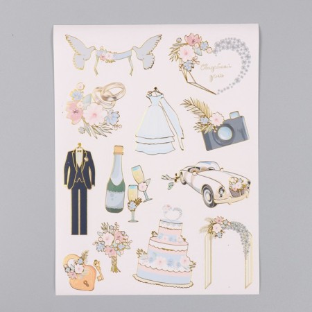 Photo album 25 sheets (stickers+rings) "Wedding day" embossing gold 19x27x3 cm-2