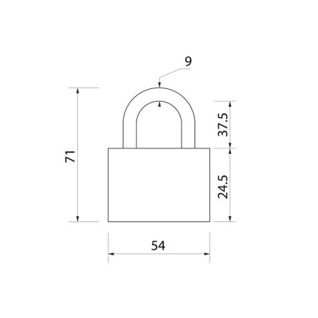 The castle is mounted, type 7, 60 mm, short handle d = 9 mm,-1