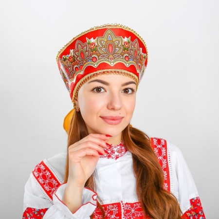 Kokoshnik direct "Pavlovo-Posad pattern" on Red
