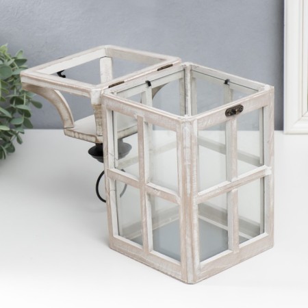 Climbing tree "Lantern - Veranda" White aged set 2 pcs 35x15x15, 53x20x20 cm-2