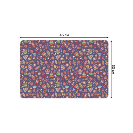 A set of napkins for setting the Retro toys table, rectangular, rounded edges, size 30x46 cm, 4 pcs-2