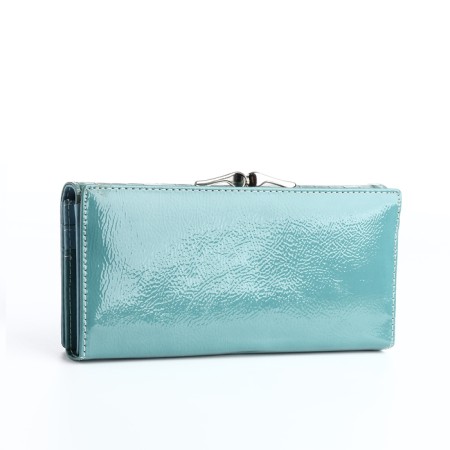 Women's wallet on magnet, blue color-1