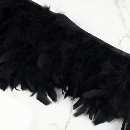 Tesma with feathers turkey, 13-17 cm, 5 ± 0.5 m, black color-1