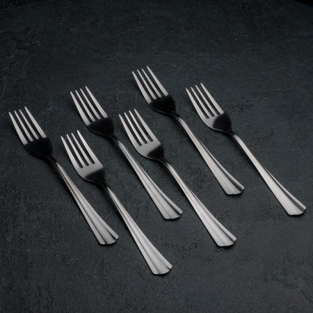 Diningral fork "New", h = 19.8 cm, thickness 1.2 mm, simplified processing, silver color-1