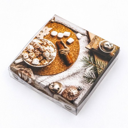 Cookie box, confectionery packaging, "forward for a dream", 12 x 12 x 3 cm, New Year-1