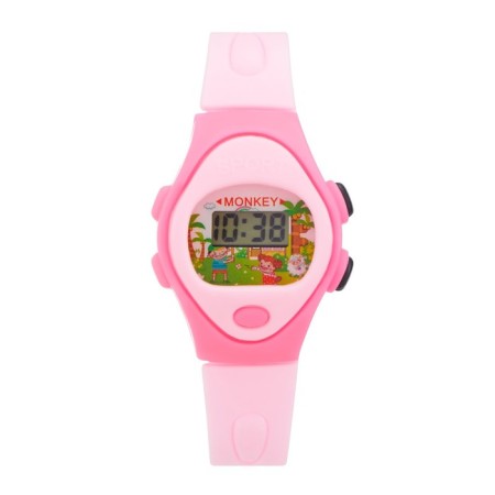 Watch of washing electronic, children's "birds", silicone strap, pink-2