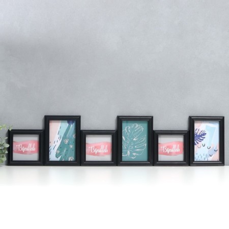 Photo frame in 6 photos 10x10, 10x15 cm "Classic" black set 6 pcs 31.5x40 cm-2