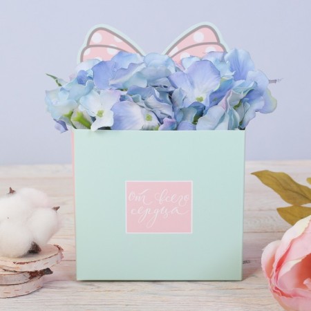 Box for mini bouquets "from the heart", 12 x 20 x 10 cm