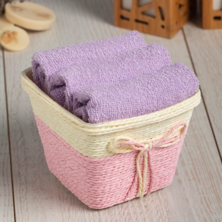 Set of terry decorative napkins Ethel "View 2" 30x30sm-3pcs, lilac color, 100% cotton