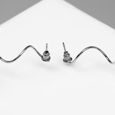 Earrings with pearls "bead" spiral, color silver-2