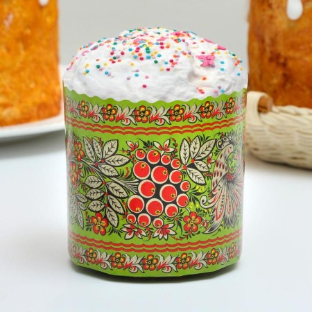 Paper form for the cake "Khokhloma" 90 x 90 mm, mix (packing 2000 pcs)-2