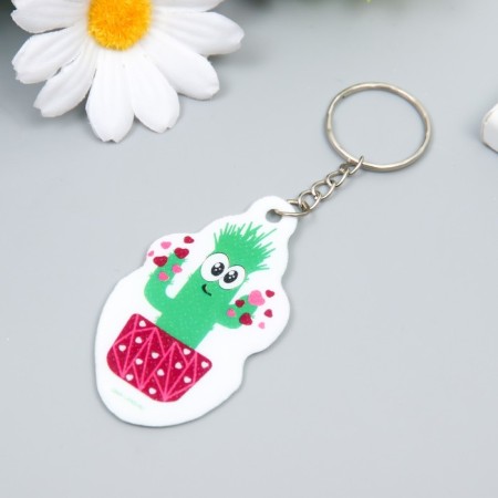 EVA keychain "Love cactus in a pot" 3.5x6.5 cm-1