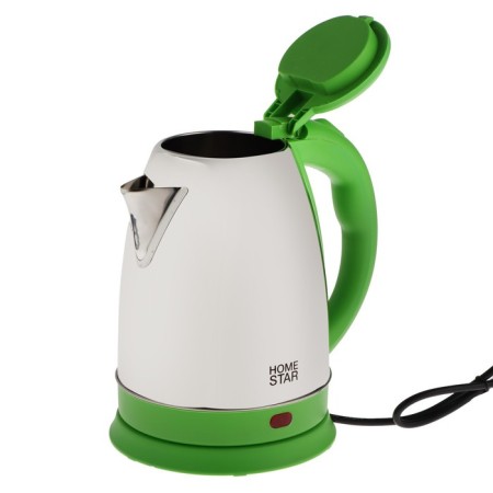 Electric kettle Homestar HS-1028, metal, 1.8 l, 1500 watts, silver-green-5