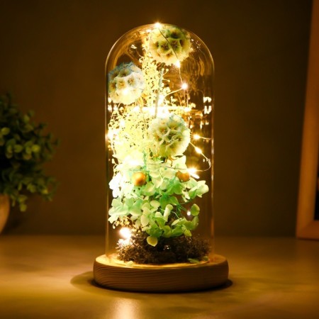 Nightlight "Azure Flowers" LED from batteries 3HAAA 11x11x22 cm Risalux-2