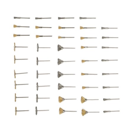 A set of metal brushes for a tundra engraver, a shank 3 mm, 44 pcs.-1