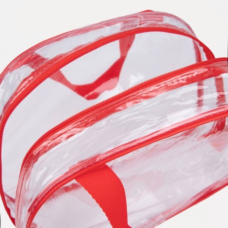 Lightning cosmetic bag, transparent/red color-4