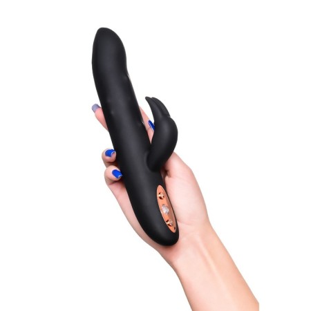 Unrealistic vibrator Waname D-Splash Hail, silicone, black color, 23.8 cm-15